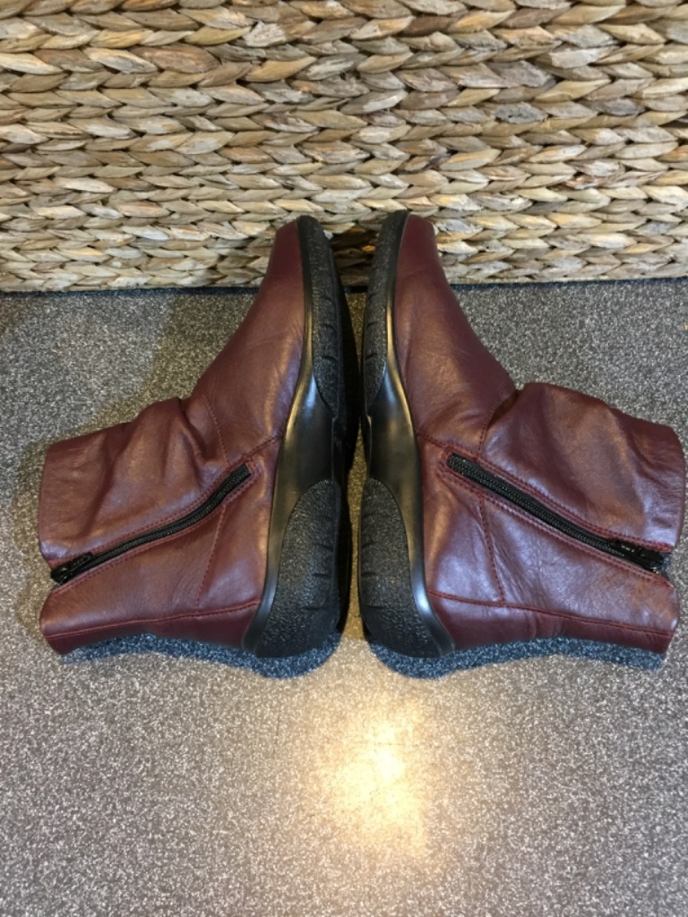 Hotter Burgundy Zip Ankle Boots - Picture 10 of 13